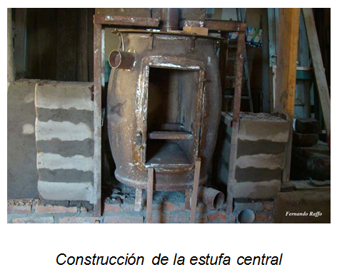 construcción de la estufa central